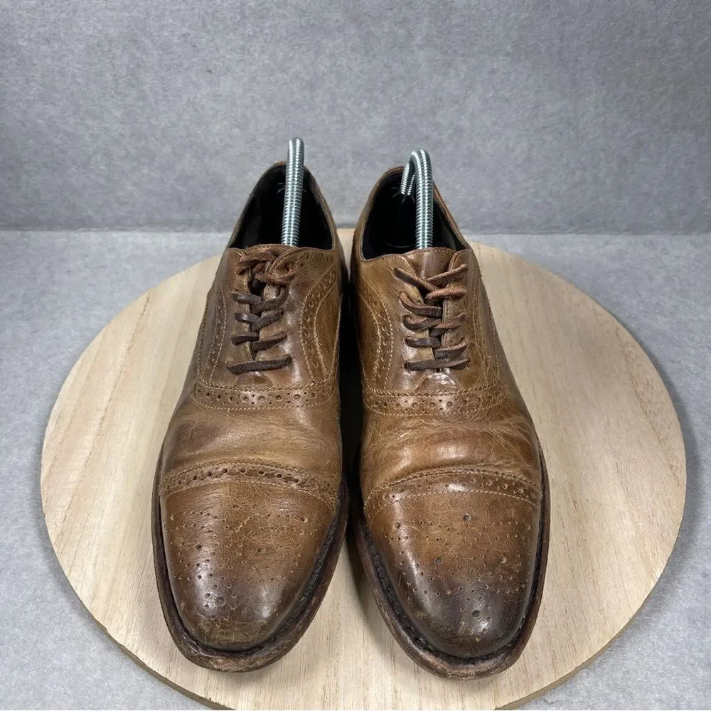 FREEBIRD Mens Steven George Brown Brogue Leather Oxford Wingtip Shoes Size 9